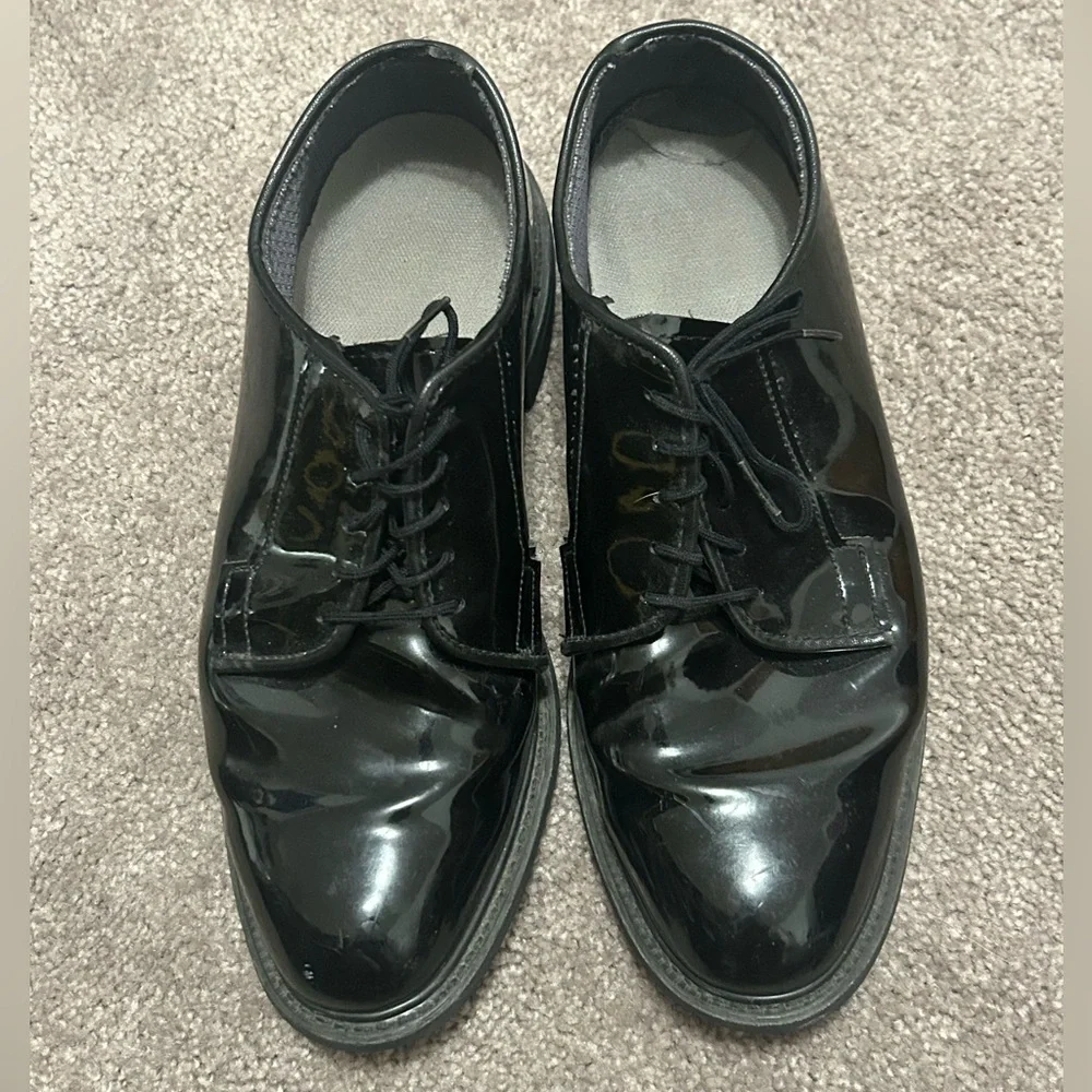 🎁Bates Shiny Black Men's Oxfords sz:9.5 E